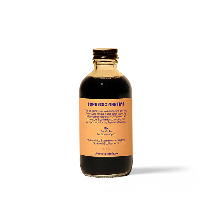 Cheeky Espresso Syrup 4oz back - Non-Alcoholic Mixology - ProofNoMore