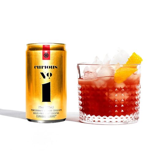 Curious Elixir's No.1 Non-Alc Negroni w. Glass