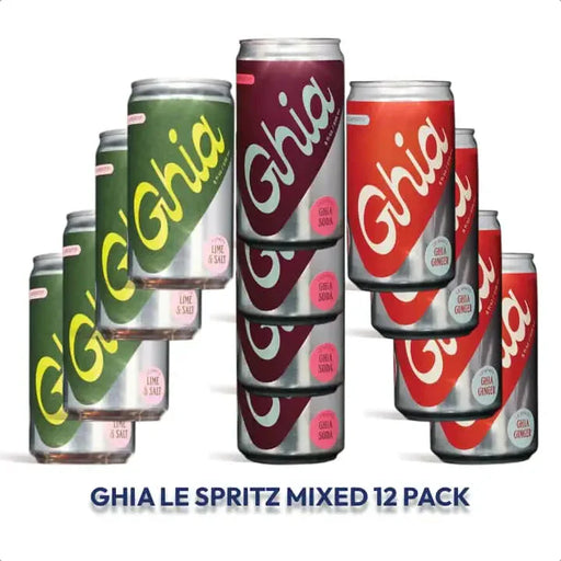 GHIA Le Spritz Bundle. 4 cans each of their Original Spritz, Ginger Spritz and Lime & Salt Spritz. An amazing Alcohol Free cocktail.