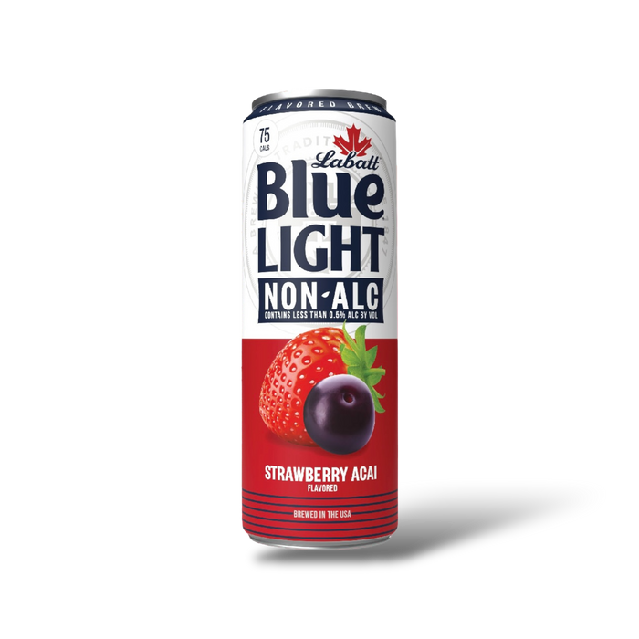 LABATT Blue Light – Non-Alc Strawberry & Acai Brew – 12oz