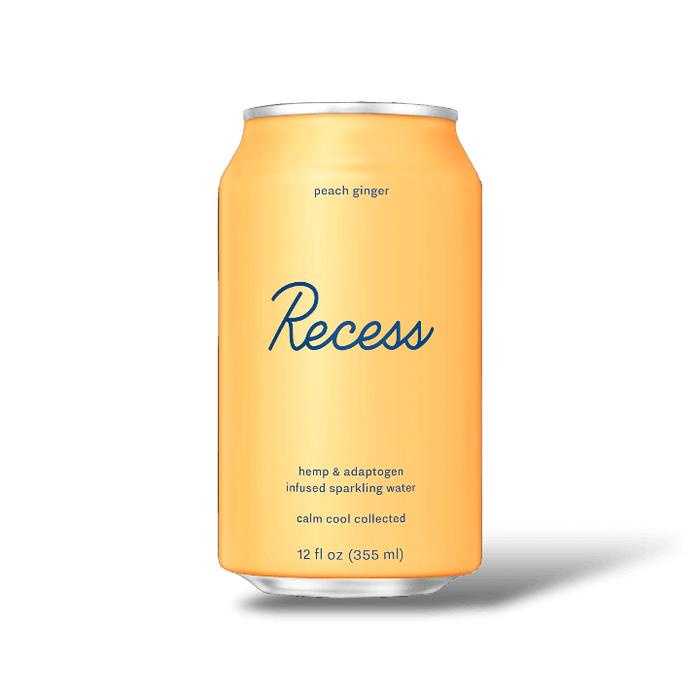 Recess Peach and Ginger Hemp and Adaptogen Infused sparkling water
