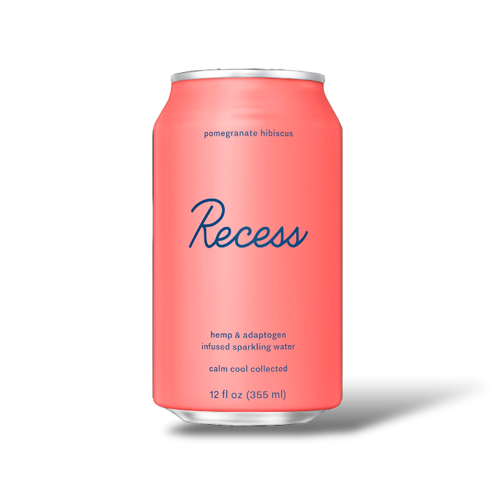 Recess Hemp & Adaptogens Infused Sparkling Water - Pomegranate Hibiscus Flavor