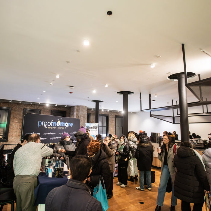 ProofNoMore & Shopify hosting a DRY JANUARY Non-Alcoholic tasting event TUE, Jan 6, 2026 from 5pm-8pm in NYC 131 Greene St