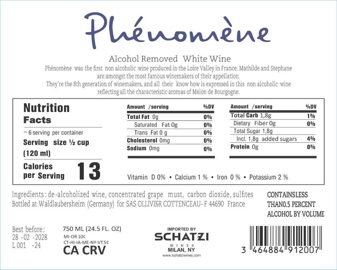 PHENOMENE - Alcohol - Removed White Wine from France