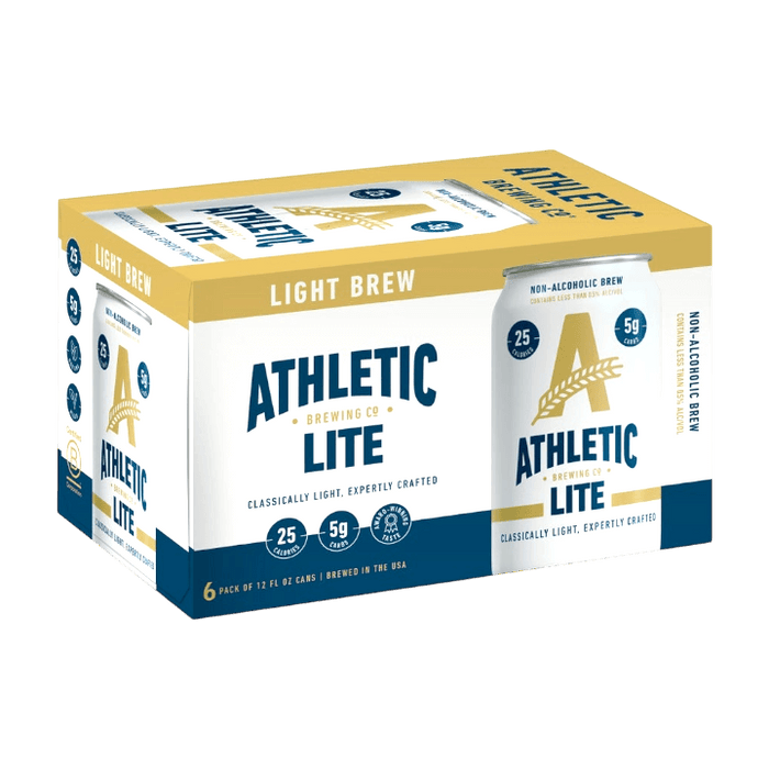 Athletic Brewing LITE Non-Alcoholic Beer - 12oz  6 Pack - ProofNoMore