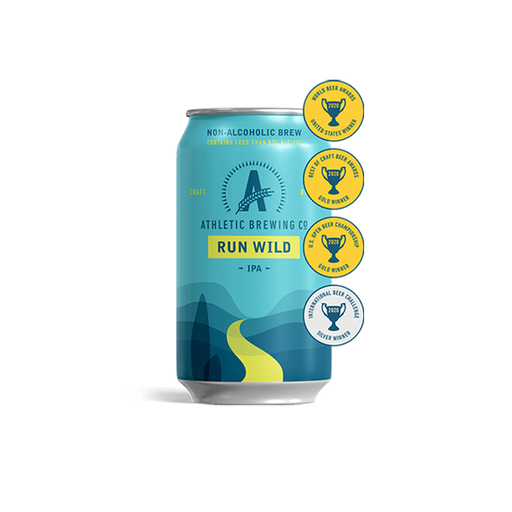 Athletic Brewing Run Wild IPA Non-Alcoholic Beer - 12oz - Proofnomore