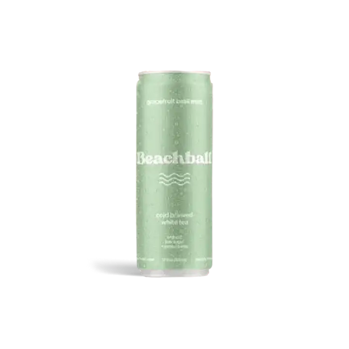 BEACHBALL Cold Brewed Iced Tea Grapefruit Basil Mint  w. Antioxidants - 12oz Can - ProofNoMore