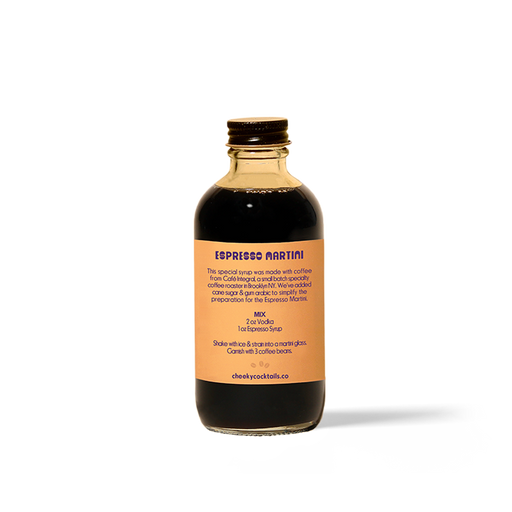 Cheeky Espresso Syrup 4oz back - Non-Alcoholic Mixology - ProofNoMore 