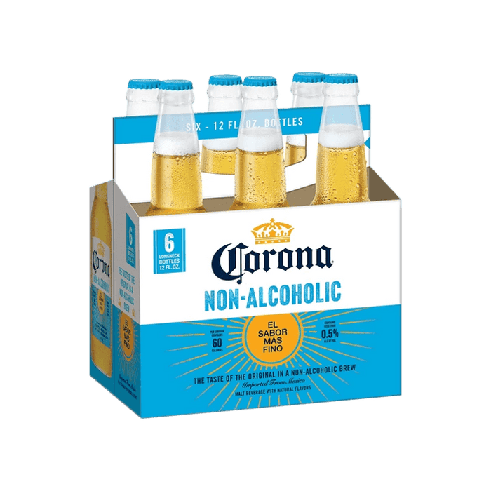 6 Pack of Corona's Non-Alcoholic Lager is finally available in the US. The taste of the original in a non-alcoholic brew. With he same crisp and balanced taste of your favorite Mexican Cerveza . Add a lime wedge and enjoy this NA-Beer anytime. 