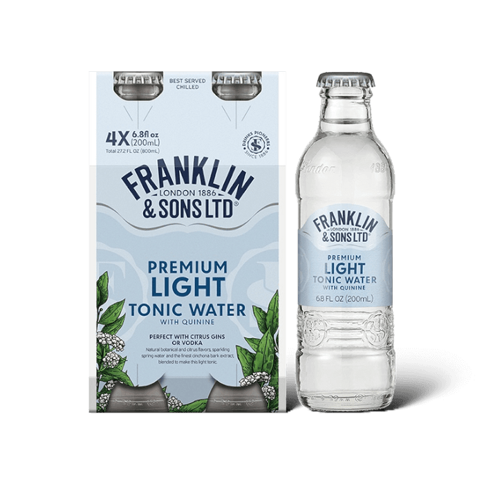 Franklin & Sons Light Tonic Water Non-Alcoholic Mixer - 4Pack - ProofNoMore