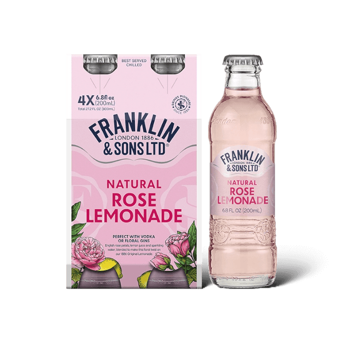 Franklin & Sons Natural Rose Lemonade - Imported Mixer - 4pack - Proofnomore