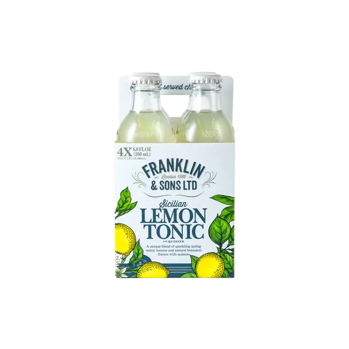 Franklin & Sons Sicilian Lemon Tonic Water Non-Alcoholic Mixer - 6.76oz - ProofNoMore