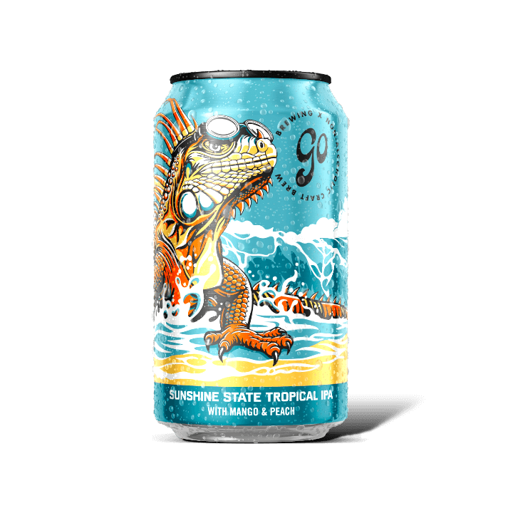 GO Brewing – Sunshine State Tropical IPA - Non-Alcoholic IPA – 12oz