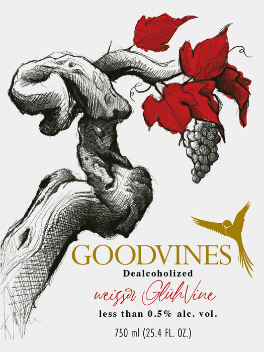 Goodvines - Dealcoholized Non-Alcoholic White Mulled Wine- Front Label