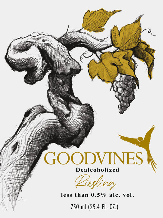 GoodVines Non-Alc Riesling Label Front