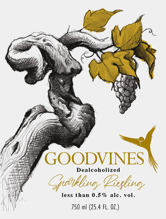 GoodVines Non-Alcoholic Sparkling Riesling Label Front