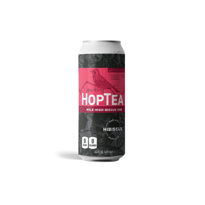 Hoplark Teas 0.0 THE MILE-HIGH-BISCUS ONE Non-Alcoholic Sparkling Tea - 0.0% ABV – 16oz - ProofNoMore