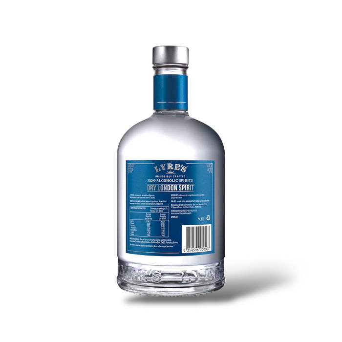 Lyres DRY LONDON SPIRIT - Zero Proof London Gin Alternative - 23.7oz back