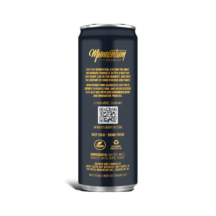 Momentum Brewery Hazy Non-Alcoholic Brew 12oz Back