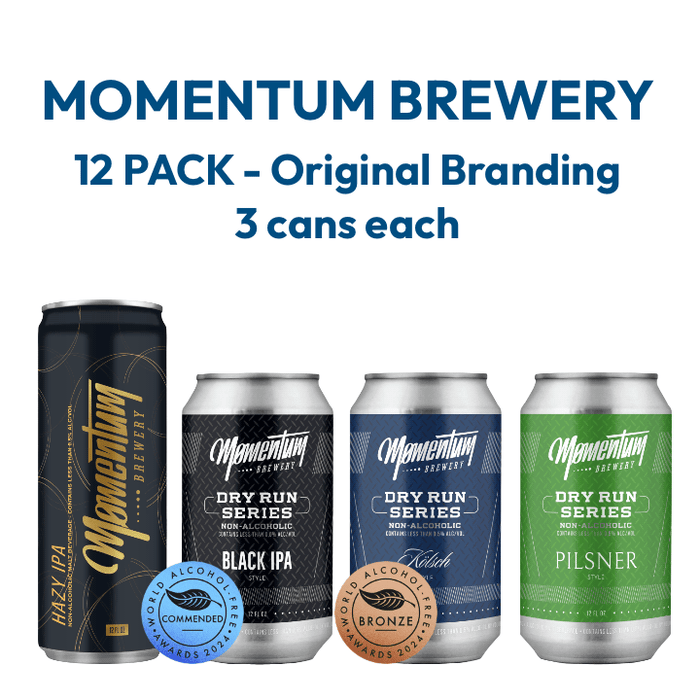 Momentum Brewery Original Branding Non-Alcoholic Beer Variety 12-Pack