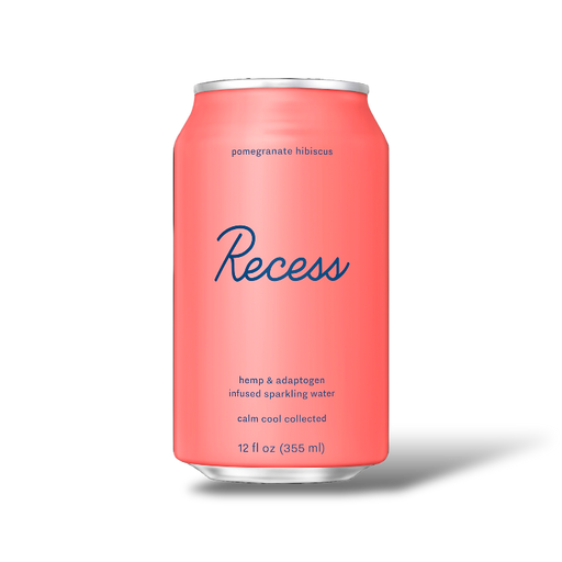 Recess Hemp & Adaptogens Infused Sparkling Water - Pomegranate Hibiscus Flavor