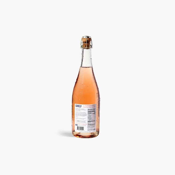 Surely Wines Sparkling Rose Non-Alcoholic Beverage - 0.0% ABV - 25.4oz / 750ml - ProofNoMore